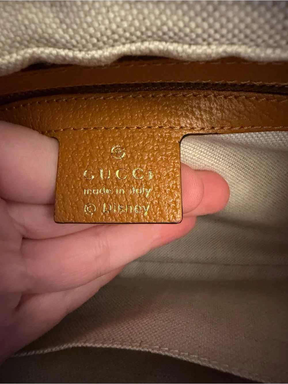 Disney x Gucci Brown GG Canvas Mickey Mouse Crossbody with Tan Trim - Picture 7 of 15